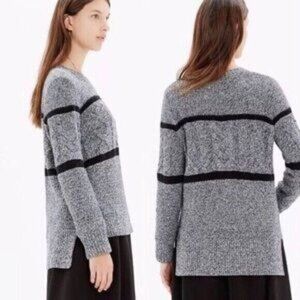 Madewell Black Gray Patternstorm Chunky Pullover Sweater‎ Women's Size XS